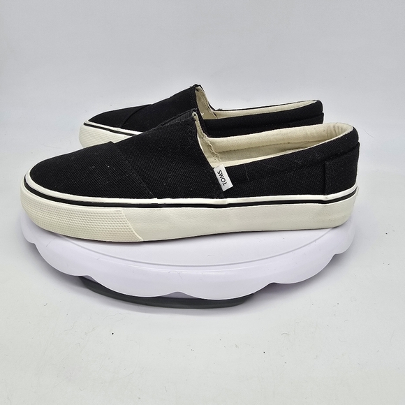 Toms Shoes Size 6 Alpargata Fenix Slip On Sneaker Black - Picture 10 of 11